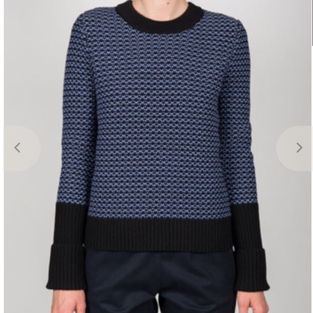Rag & Bone Sabina Crew Sweater: Black, Blue Knit Sweater, like new